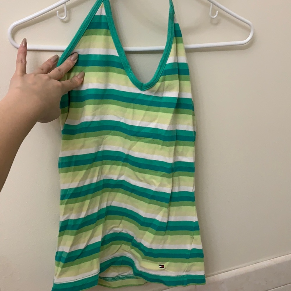 Tommy Hilfiger backless halter top. Stripe